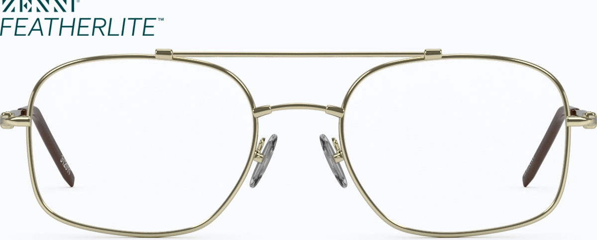 Front view of Aviator Glasses 312014 in Gold thumbnail