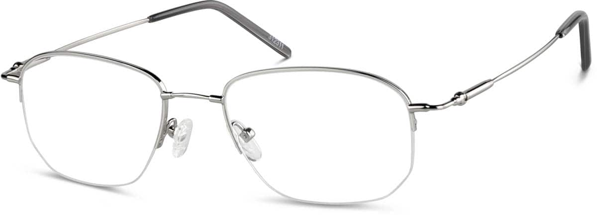 Angle view of Rectangle Glasses 312311 in Silver