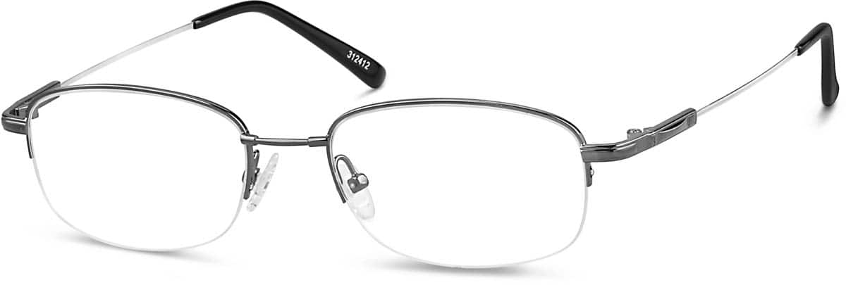 Angle view of Rectangle Glasses 312412 in Gray