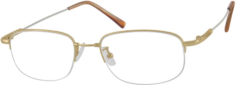 Angle view of Rectangle Glasses 312414 in Gold