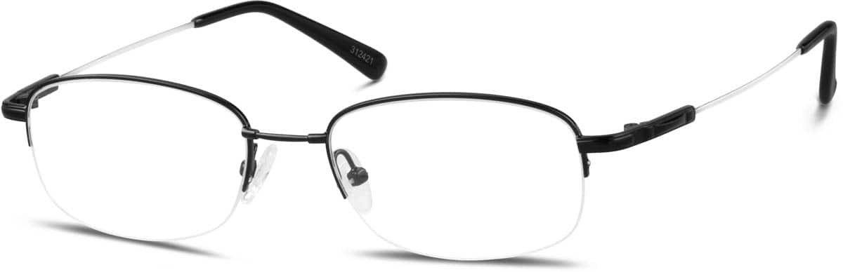 Angle view of Rectangle Glasses 312421 in Black