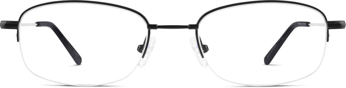 Front view of Rectangle Glasses 312421 in Black