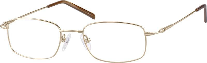 Angle view of Rectangle Glasses 313214 in Gold