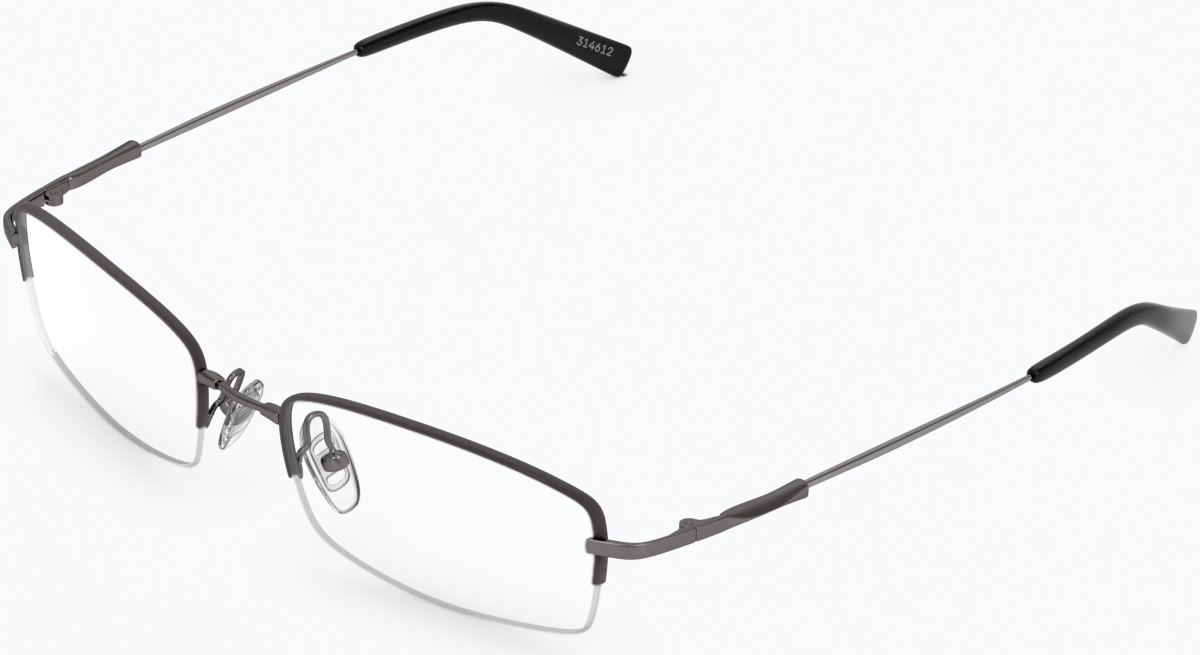Angle view of Rectangle Glasses 314612 in Gray thumbnail