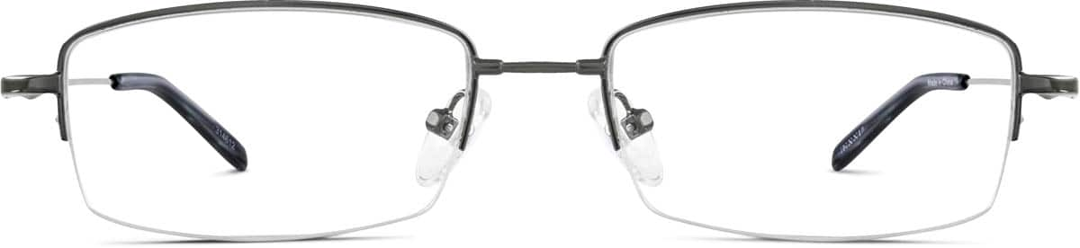 Front view of Rectangle Glasses 314612 in Gray