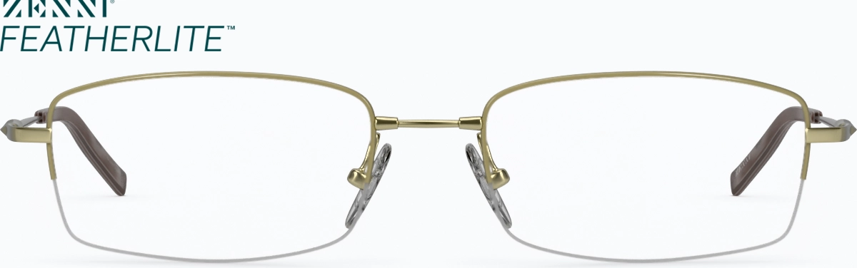 Front view of Rectangle Glasses 314614 in Gold thumbnail