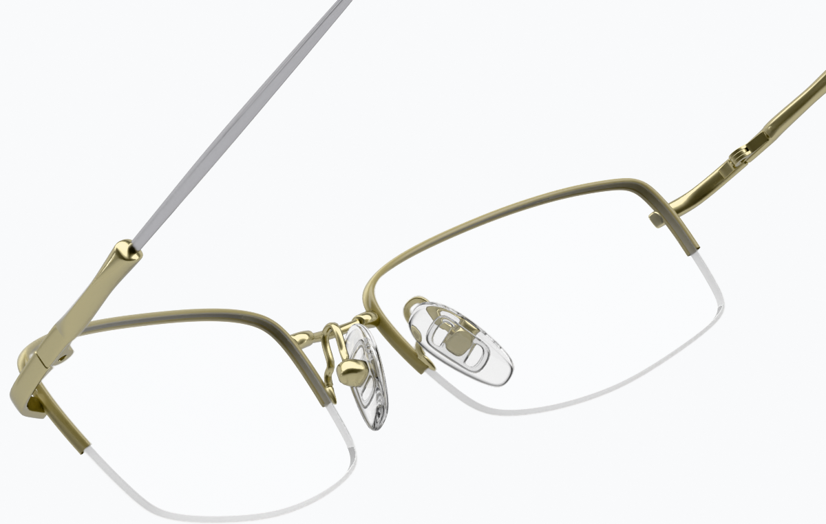 See-through view of Rectangle Glasses 314614 in Gold thumbnail