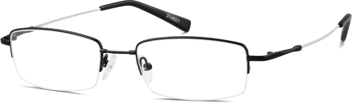 Angle view of Rectangle Glasses 314621 in Black