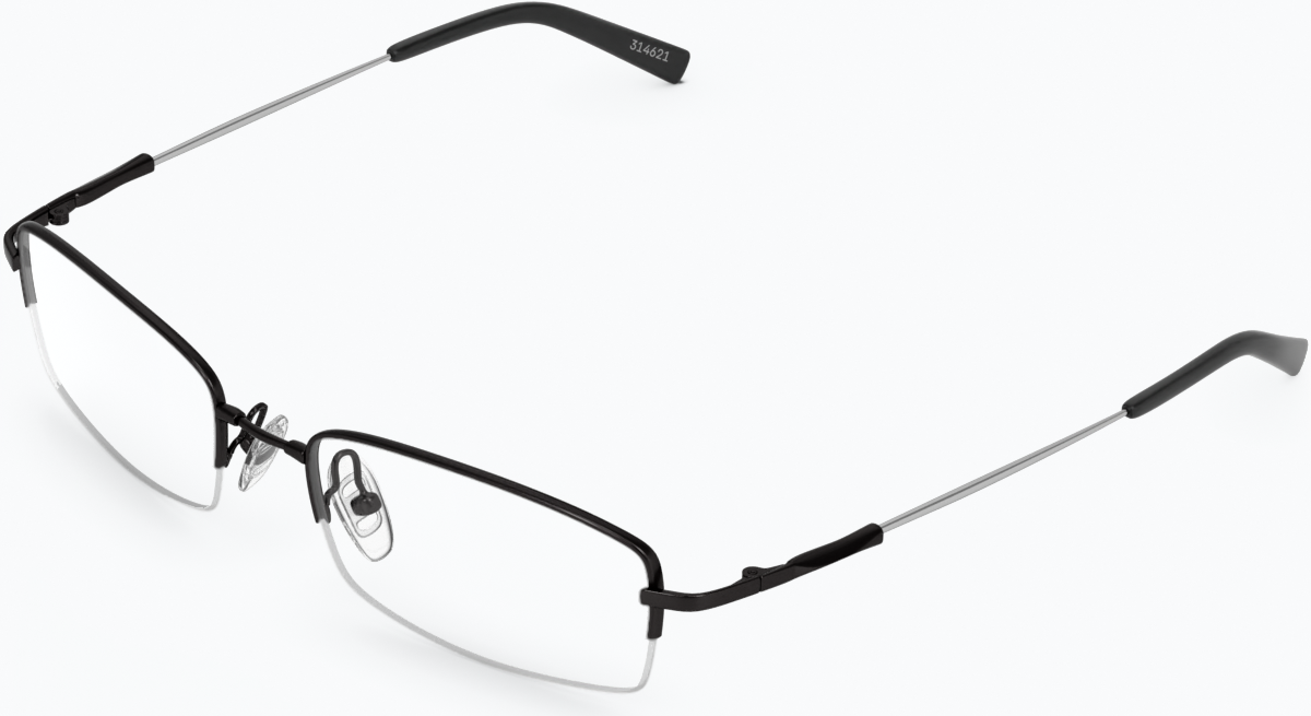 Angle view of Rectangle Glasses 314621 in Black thumbnail