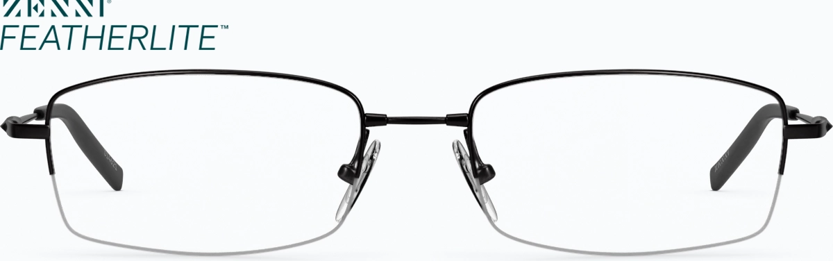 Front view of Rectangle Glasses 314621 in Black thumbnail
