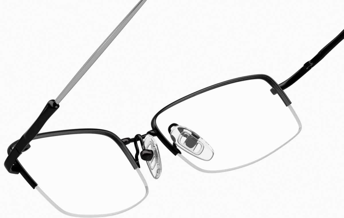 See-through view of Rectangle Glasses 314621 in Black thumbnail