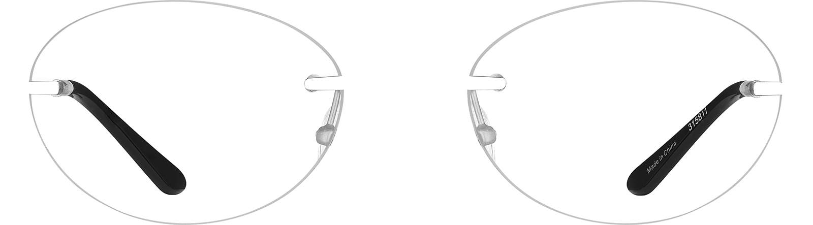 Silver Customizable Rimless Glasses #315811 | Zenni Optical