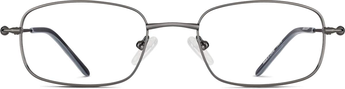 Front view of Rectangle Glasses 316412 in Gray