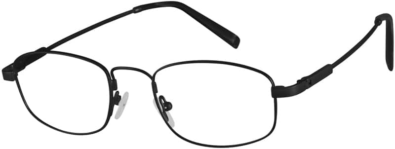 Angle view of Rectangle Glasses 317521 in Black