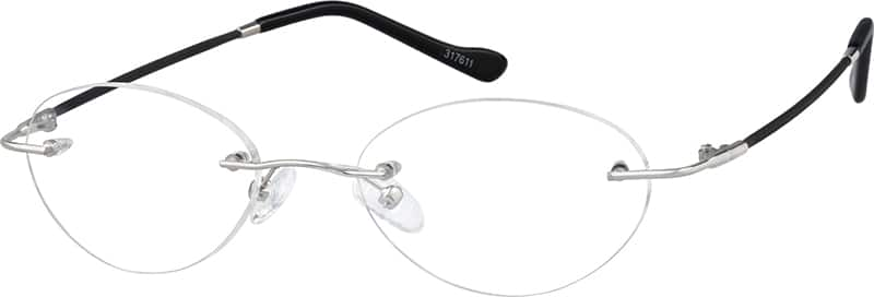 Angle view of Rimless Glasses 317611 in Silver