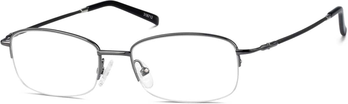 Angle view of Rectangle Glasses 318712 in Gray