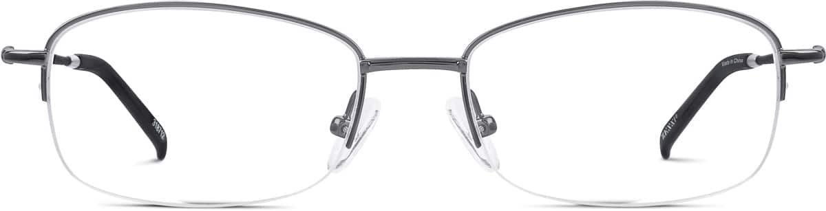 Front view of Rectangle Glasses 318712 in Gray