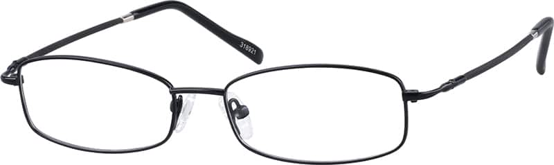 Angle view of Rectangle Glasses 318921 in Black