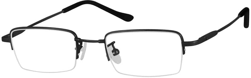 Angle view of Kids’ Rectangle Glasses 319221 in Black