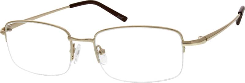 Angle view of Rectangle Glasses 319514 in Gold