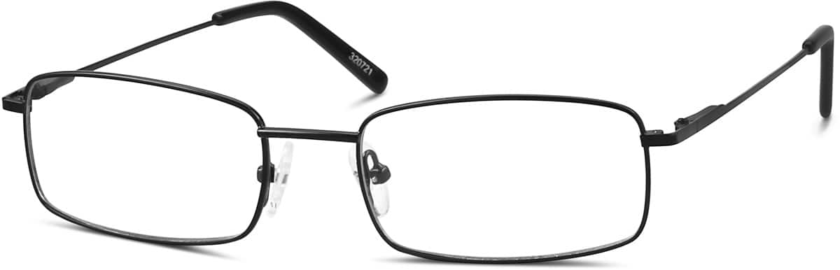 Angle view of Rectangle Glasses 320721 in Black