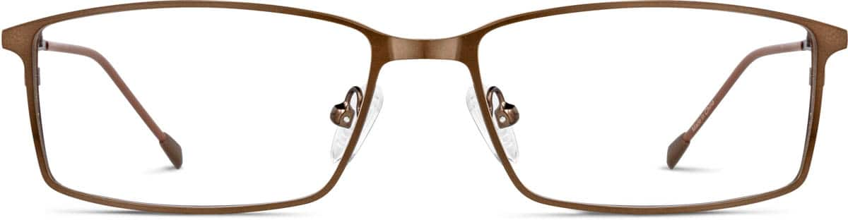 Front view of Rectangle Glasses 3210015 in Brown