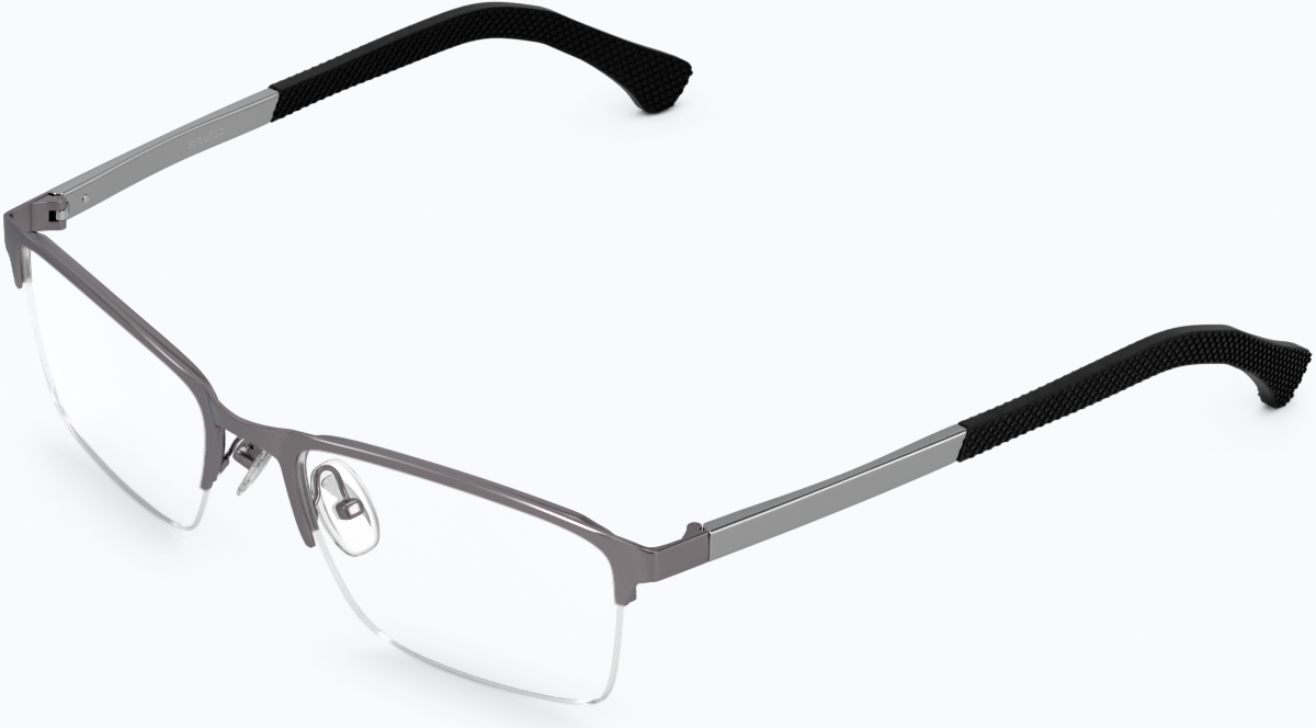 Angle view of Rectangle Glasses 3210712 in Gray thumbnail
