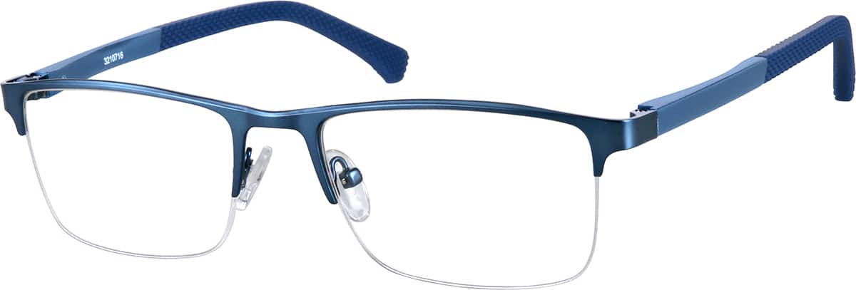 Angle view of Rectangle Glasses 3210716 in Blue