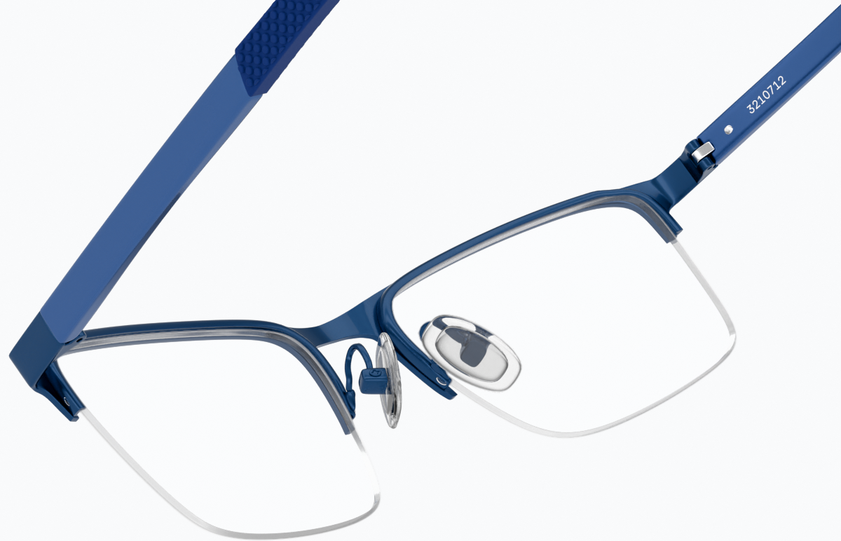 See-through view of Rectangle Glasses 3210716 in Blue thumbnail