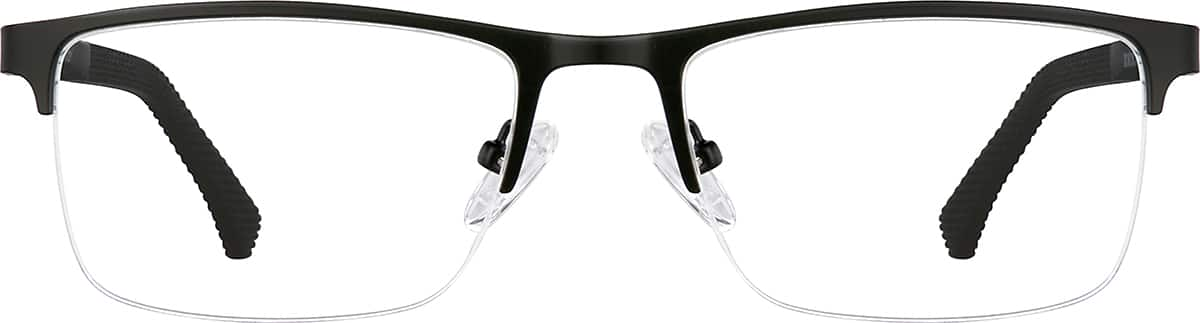 Front view of Rectangle Glasses 3210721 in Black