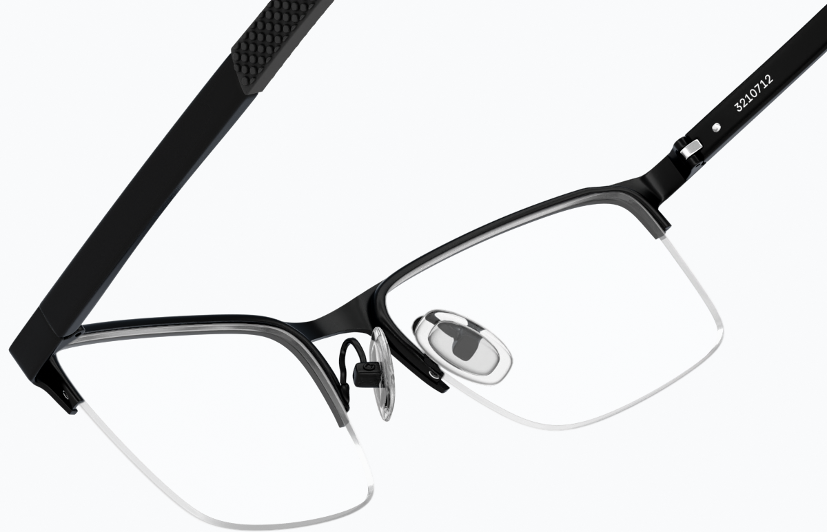 See-through view of Rectangle Glasses 3210721 in Black thumbnail