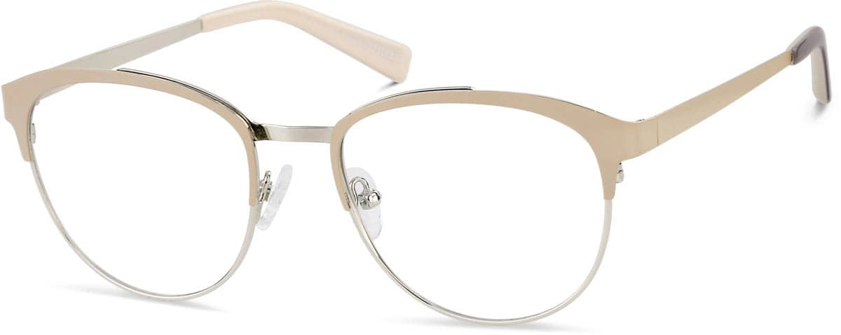 Angle view of Round Glasses 3210833 in Cream