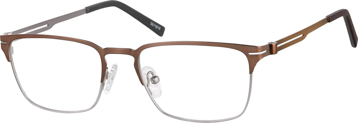 Angle view of Browline Glasses 3211815 in Brown