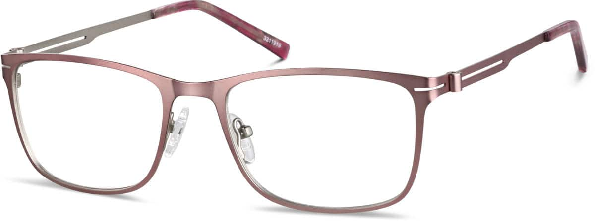 Angle view of Rectangle Glasses 3211919 in Pink