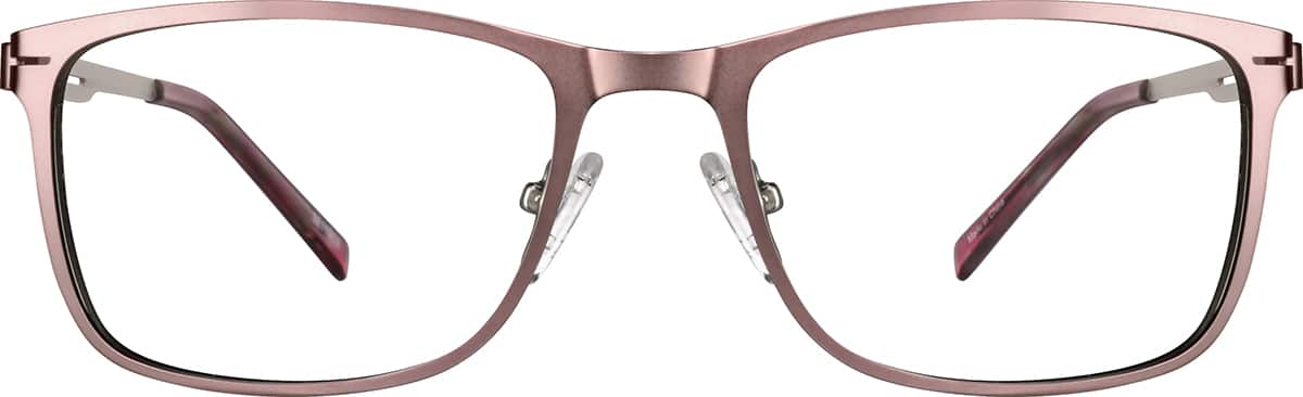 Front view of Rectangle Glasses 3211919 in Pink