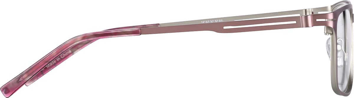 Side view of Rectangle Glasses 3211919 in Pink