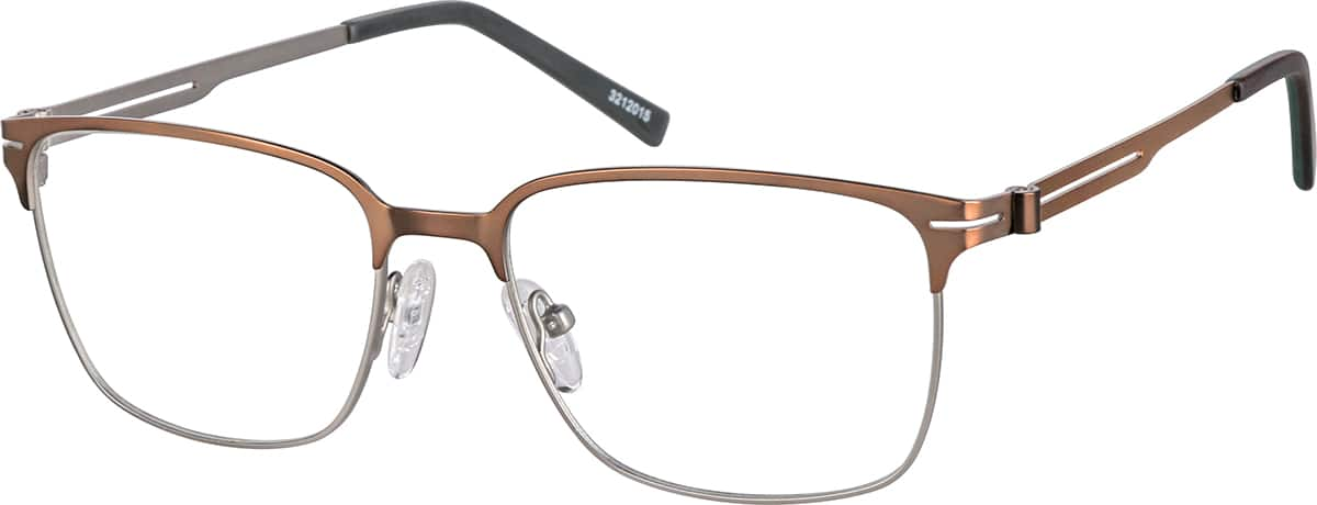 Angle view of Browline Glasses 3212015 in Copper