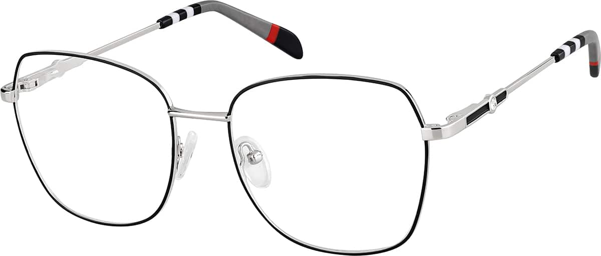 Angle view of Square Glasses 3212221 in Black