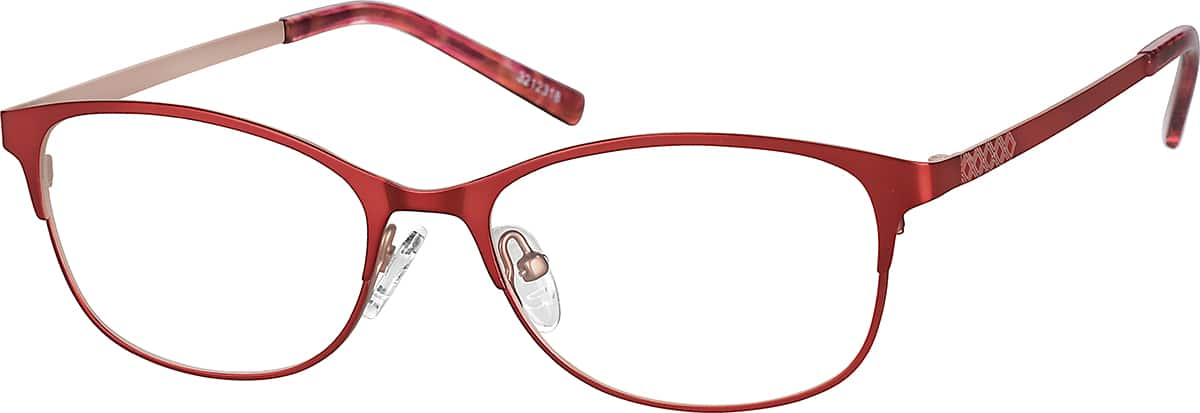 Angle view of Oval Glasses 3212318 in Red