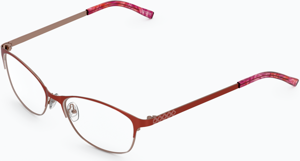 Angle view of Browline Glasses 3212318 in Red thumbnail
