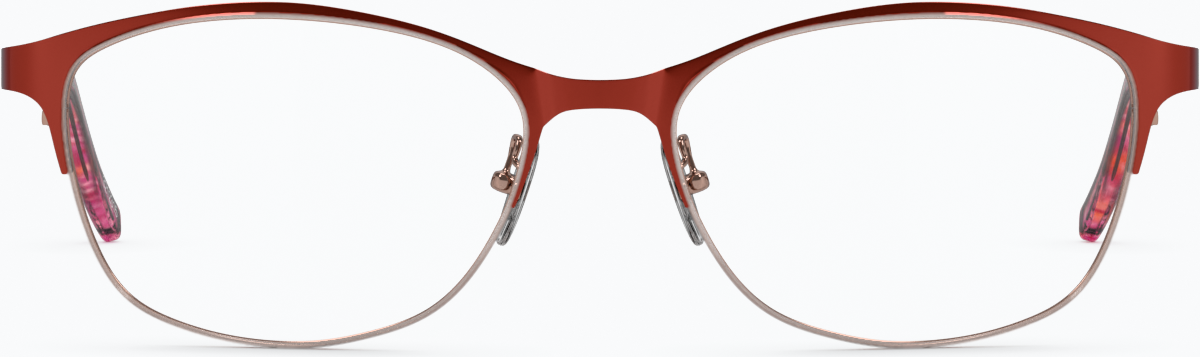 Front view of Browline Glasses 3212318 in Red thumbnail