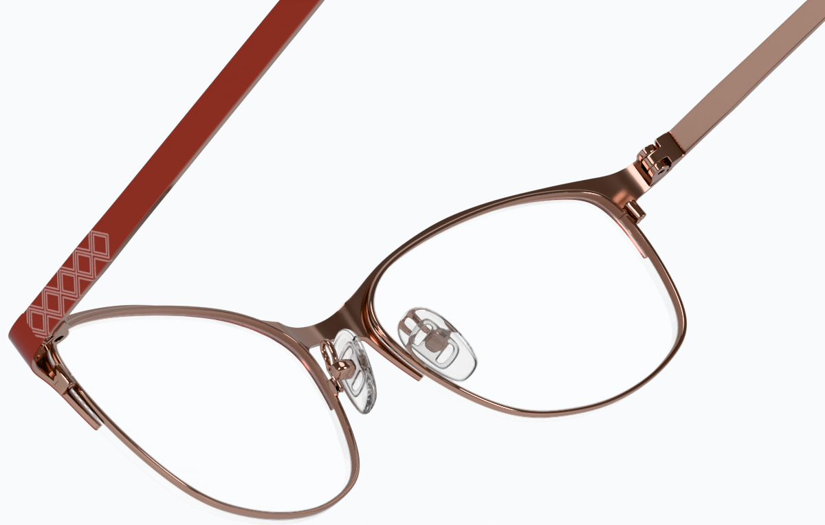 See-through view of Browline Glasses 3212318 in Red thumbnail