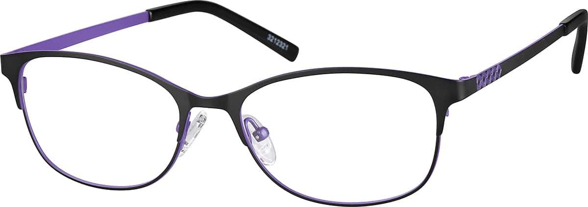 Angle view of Oval Glasses 3212321 in Black