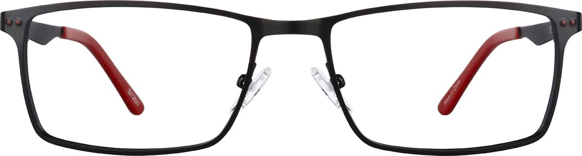 Front view of Rectangle Glasses 3212521 in Black