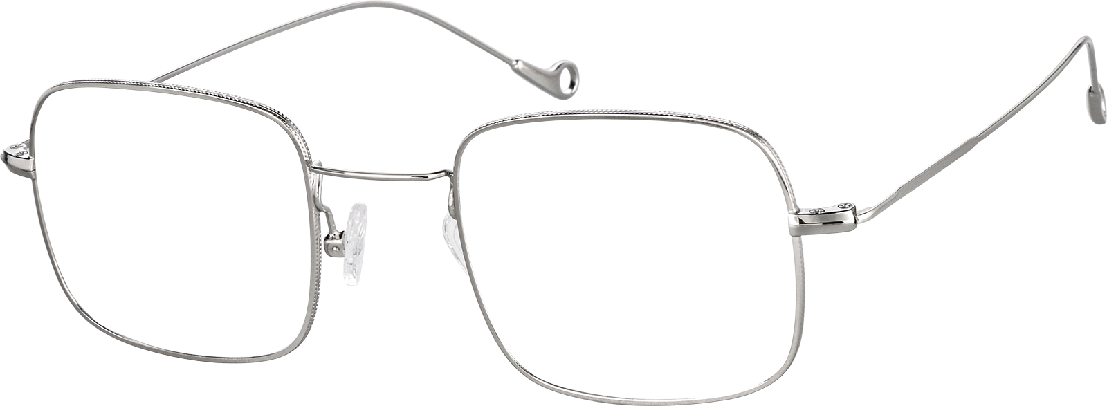 zen Silver Square Glasses #3212611 | Zenni Optical