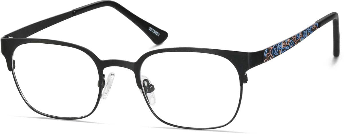 Angle view of Kids’ Browline Glasses 3213021 in Black