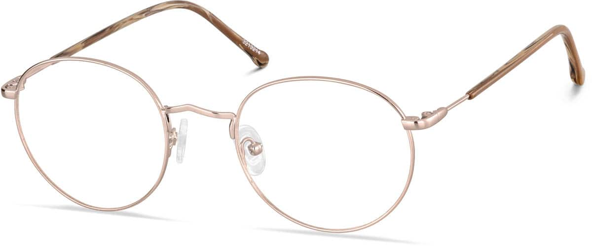 Angle view of Round Glasses 3213214 in Gold