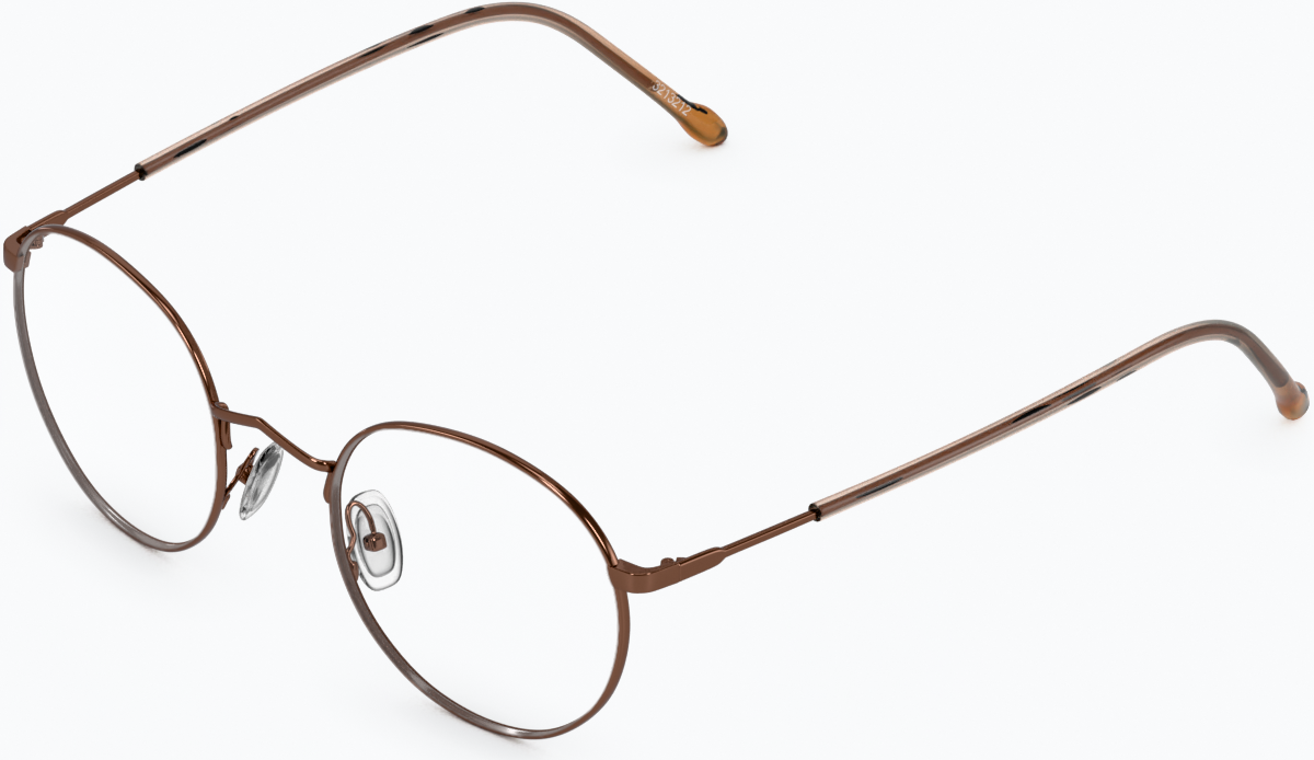 Angle view of Round Glasses 3213215 in Brown thumbnail