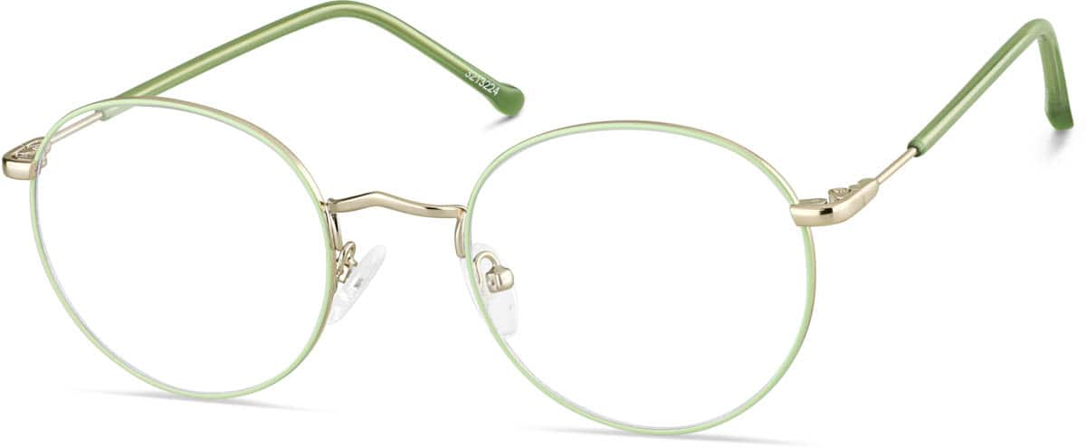 Angle view of Round Glasses 3213224 in Green