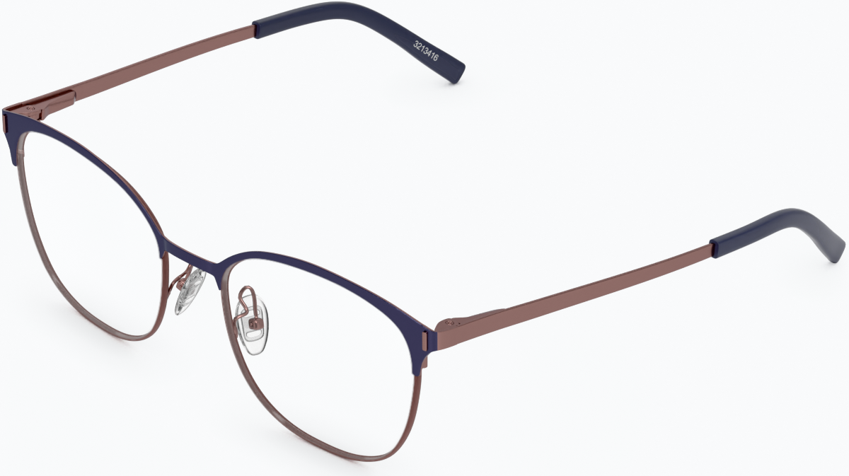 Angle view of Browline Glasses 3213416 in Navy thumbnail